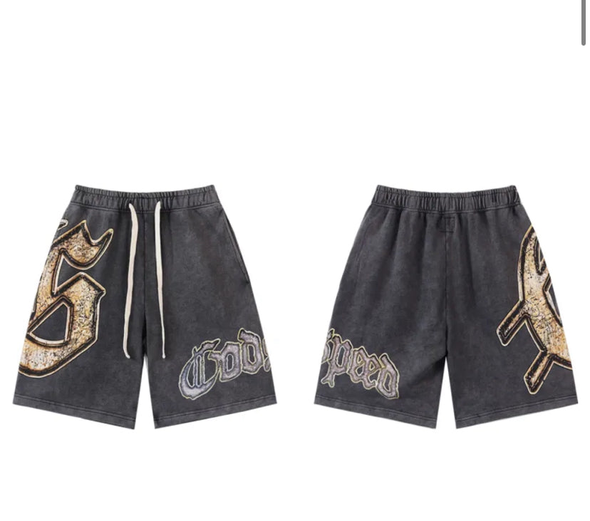 GOD SPEED, Sweat Shorts, Black/Pink