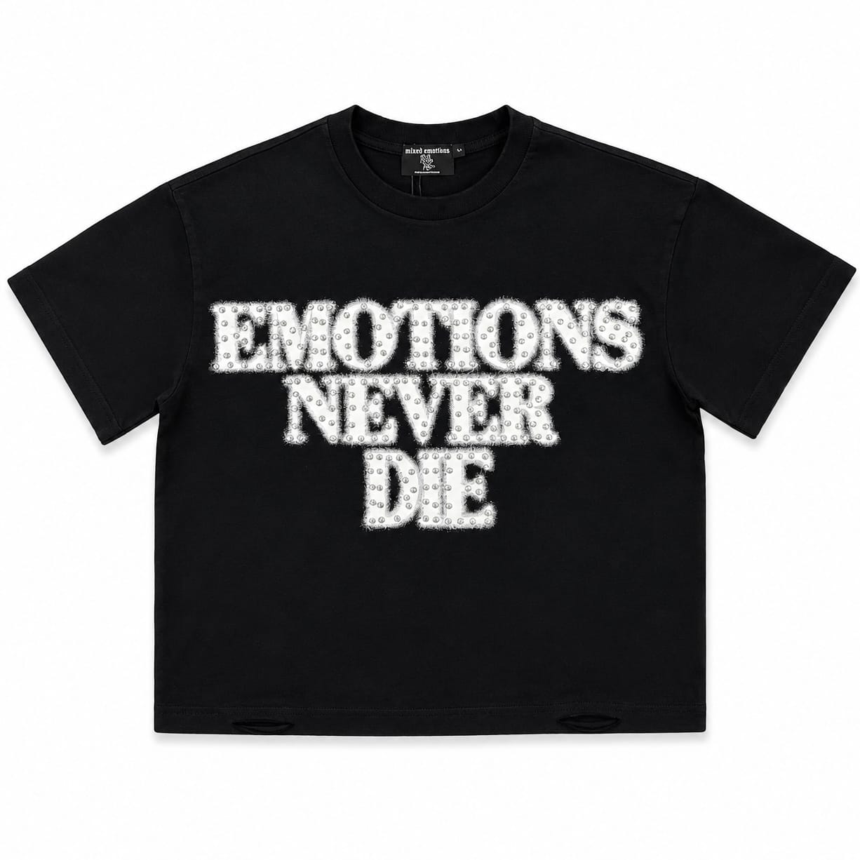 Mixed Emotion End Rhinestone Tee (Black)
