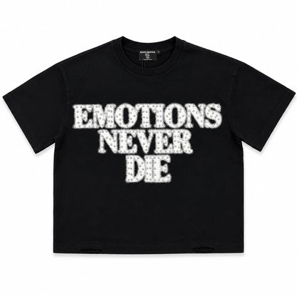 Mixed Emotion End Rhinestone Tee (Black)
