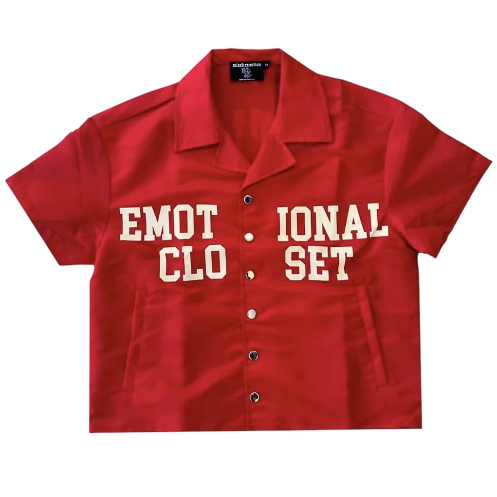 Mixed Emotion Backyard Shirt & Short Nylon Set (Red)