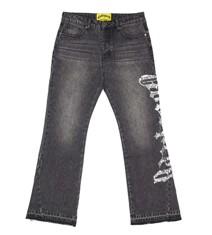Godspeed OG Logo Flared Denim Black Wash