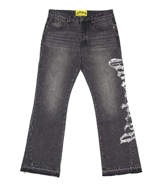 Godspeed OG Logo Flared Denim Black Wash