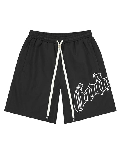 Godspeed OG Logo Nylon Shorts Black/White