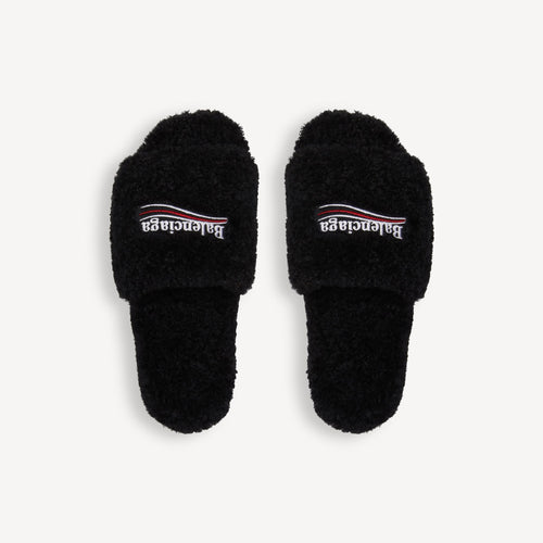 Furry Balenciaga Slide