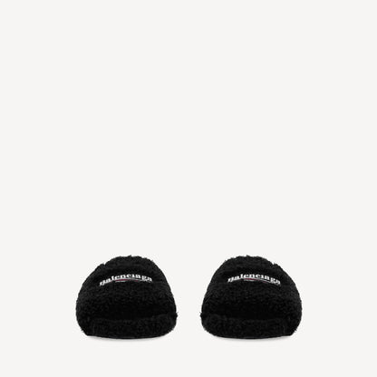Furry Balenciaga Slide