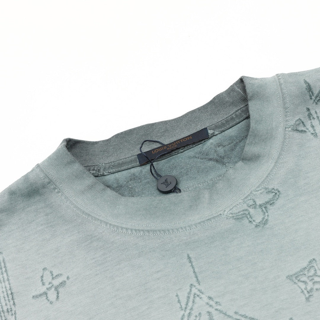 Louis Vuitton Monogram Burnished Wash Distressed Short-Sleeve