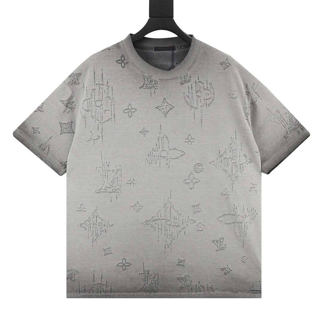Louis Vuitton Monogram Burnished Wash Distressed Short-Sleeve