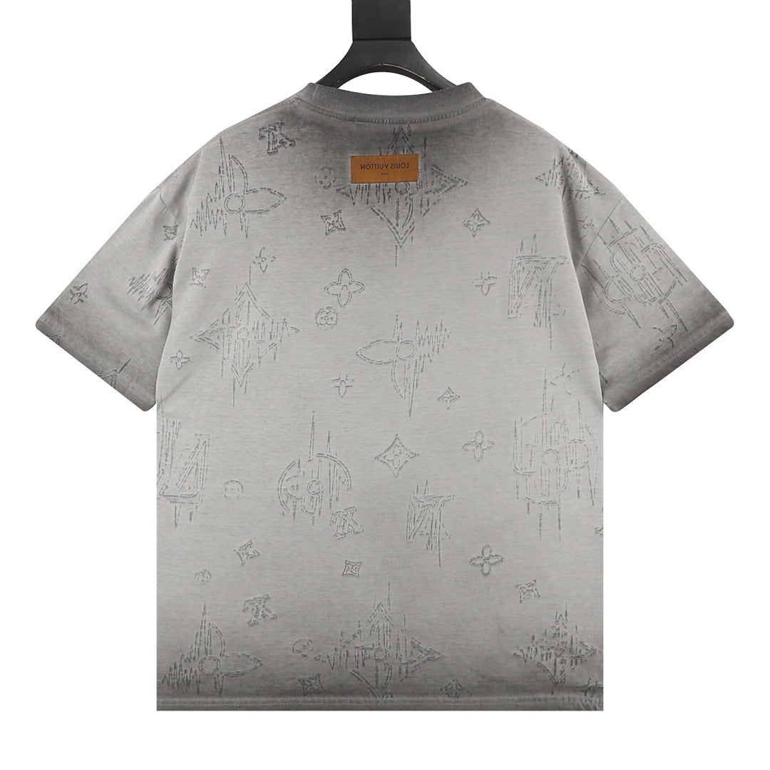 Louis Vuitton Monogram Burnished Wash Distressed Short-Sleeve