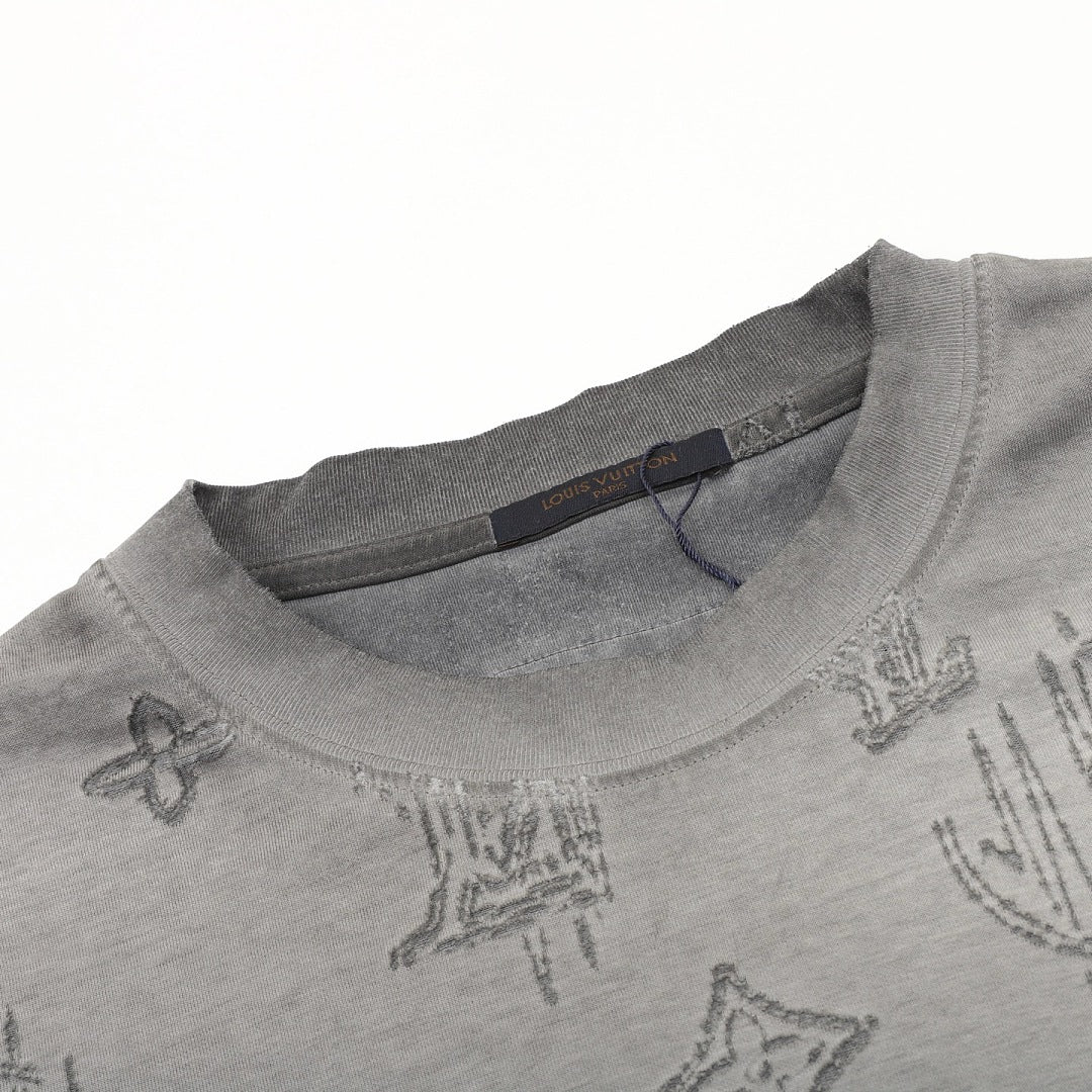 Louis Vuitton Monogram Burnished Wash Distressed Short-Sleeve