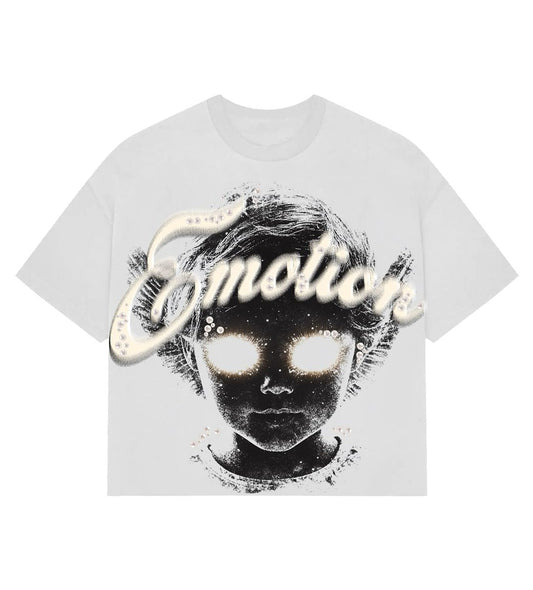 Mixed Emotions Pearl Cropped Tee White