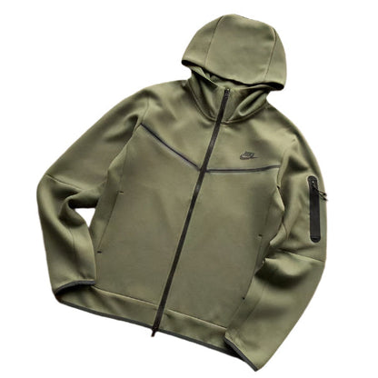 NIKE TECH FLEECE HOODIE x ARMY GREEN