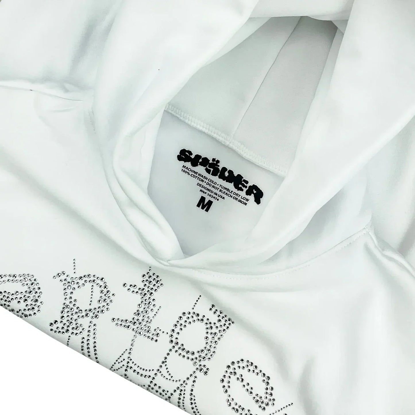 Sp5der Rhinestone Logo Hoodie
