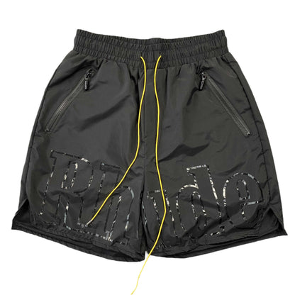 RHUDE RH LOGO SHORTS BLACK ON BLACK