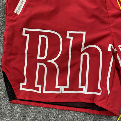 RHUDE RH LOGO SHORTS RED