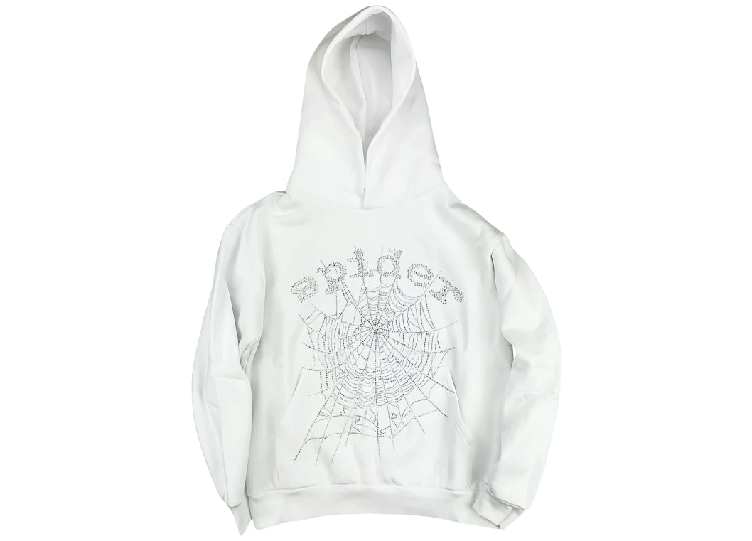 Sp5der Rhinestone Logo Hoodie