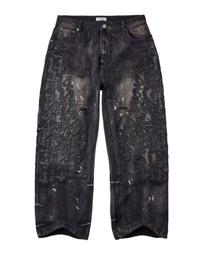 Vale Forever Black Cat Denim Jeans Black