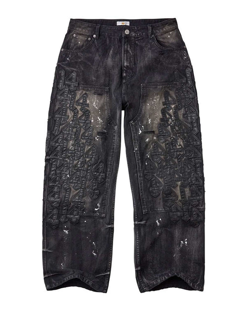Vale Forever Black Cat Denim Jeans Black