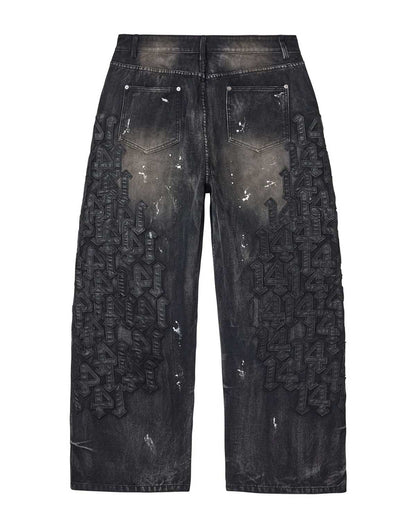 Vale Forever Black Cat Denim Jeans Black