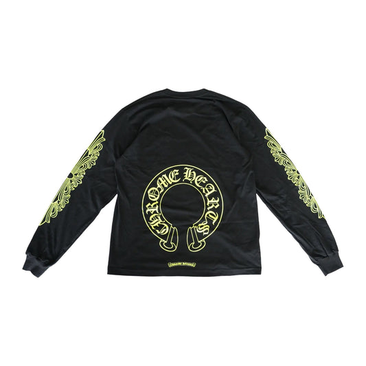 Chrome Hearts Fluorescent Green Horseshoe L/S Tee