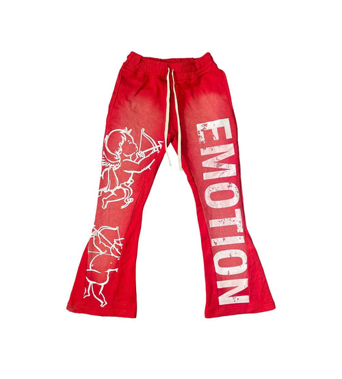 Mixed Emotions Cupid Flare Sweatpants Red