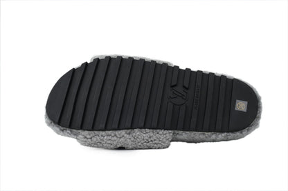 Louis Vuitton Fluffy Slides 'Grey'