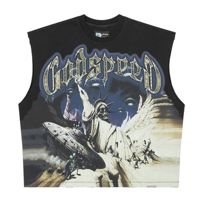 Godspeed The Landing Sleeveless T-shirt Black