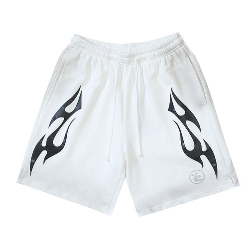 Hellstar Flame Shorts White Black