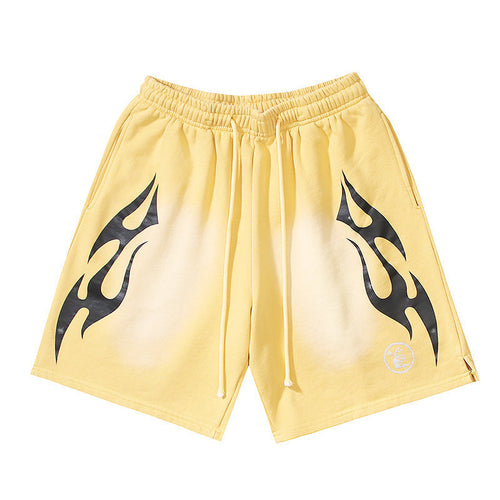 Hellstar Studios Flame Shorts Yellow