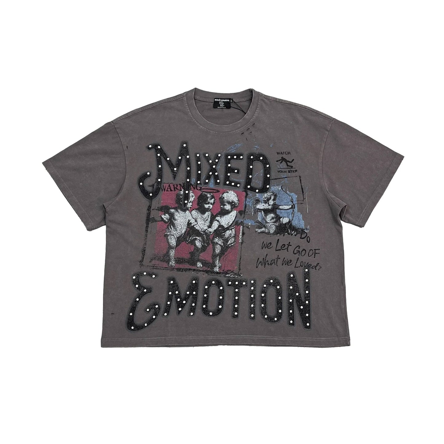 Mixed Emotions Friends Tee Taupe Grey