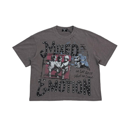 Mixed Emotions Friends Tee Taupe Grey