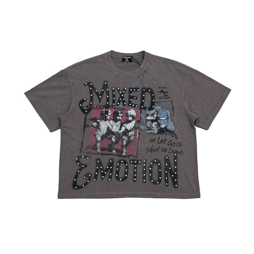 Mixed Emotions Friends Tee Taupe Grey