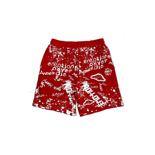 Mixed Emotions Graffiti Shorts Red