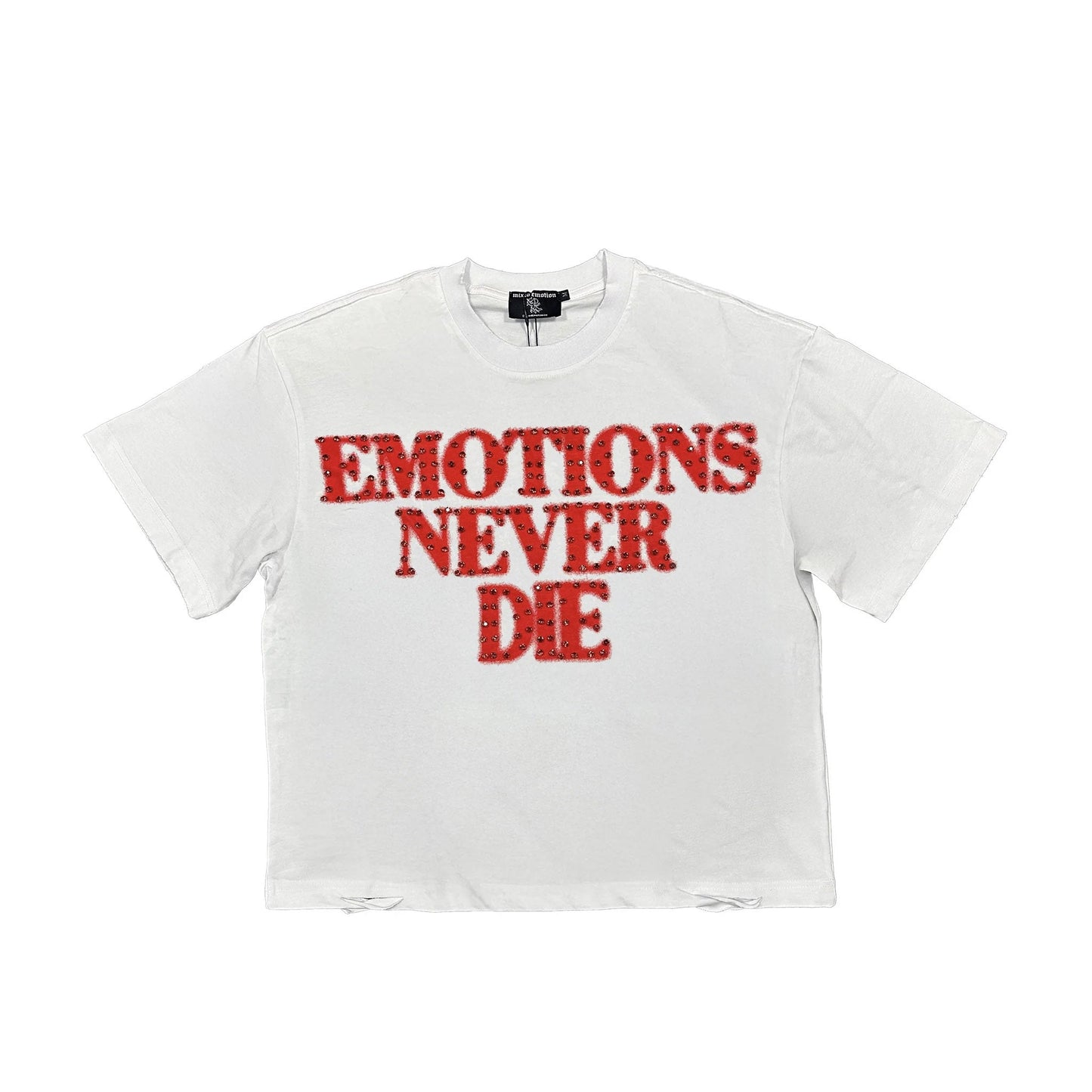 Mixed Emotions End Rhinestone Tee Red