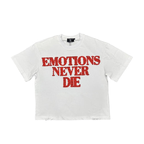 Mixed Emotions End Rhinestone Tee Red