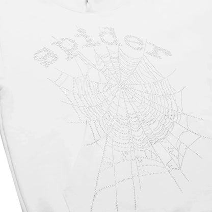Sp5der Rhinestone Logo Hoodie