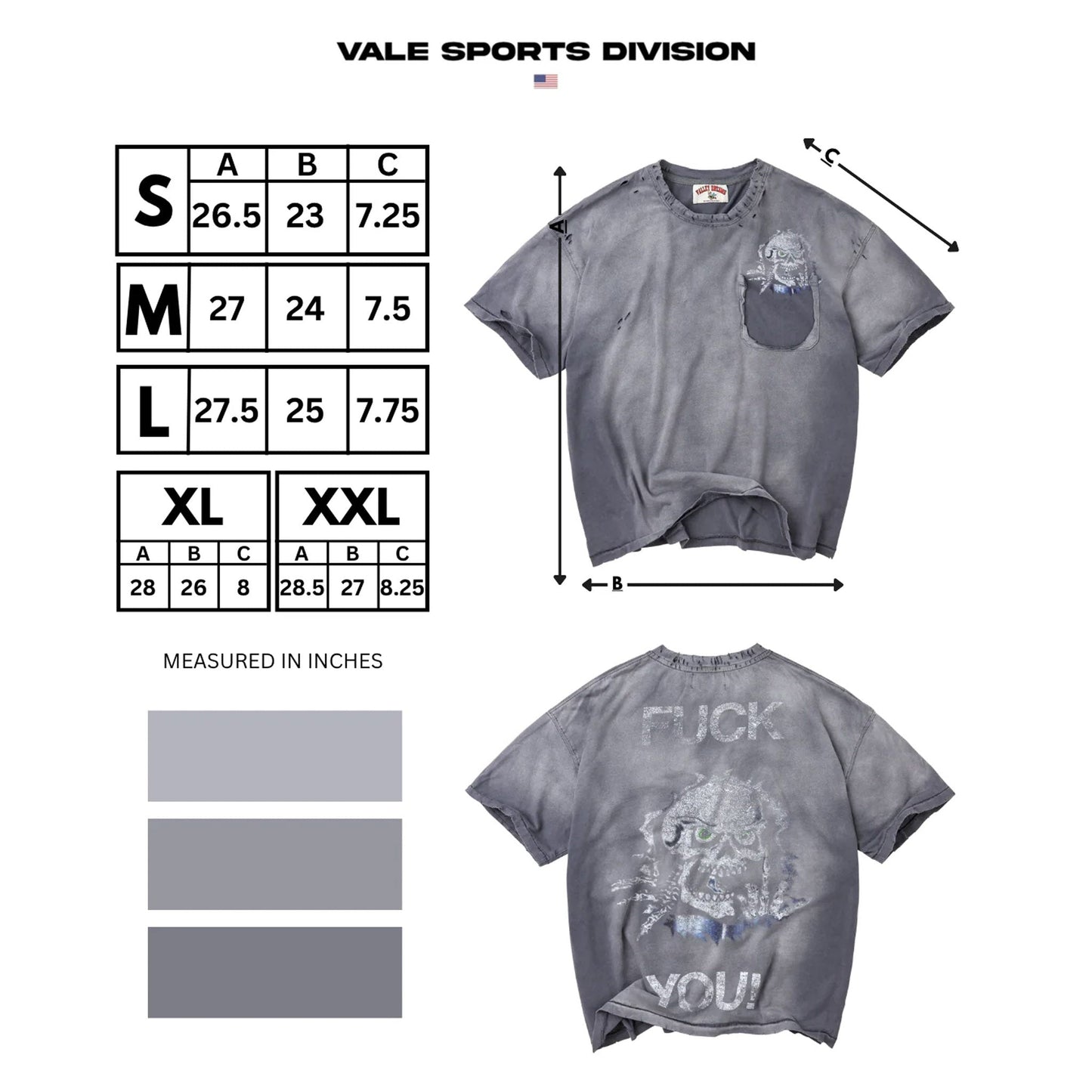 Vale Forever Skullie Tee Grey